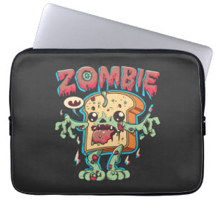 Spooky Halloween Zombie Toast Funny Halloween Gift Laptop Sleeve