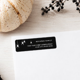 Spooky Hanging Spiders Gothic Halloween Return Address Label
