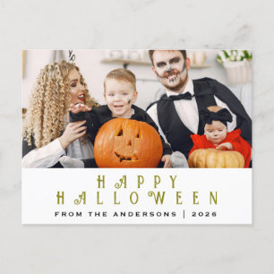 Spooky Happy Halloween 1 Photo Holiday Postcard