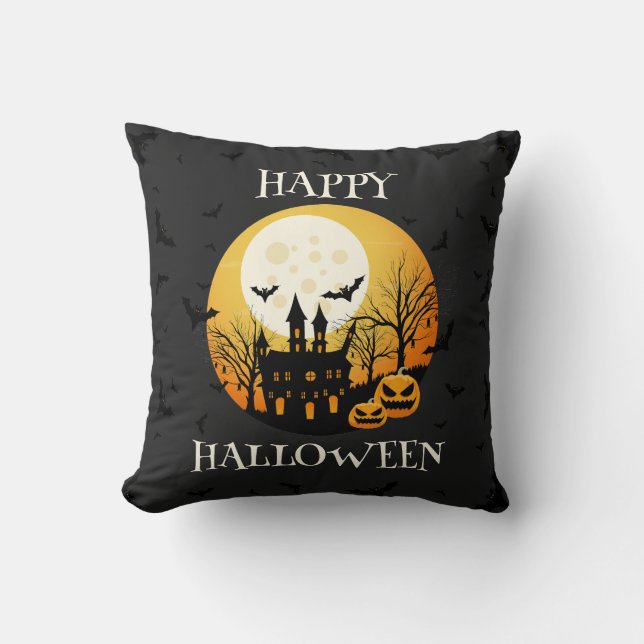 Spooky Happy Halloween Cushion (Front)