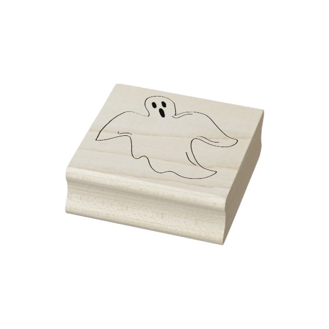 Spooky Happy Halloween Ghost Haunted House Rubber Stamp (Stamp)