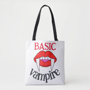 Spooky Happy Halloween party Basic vampire teeth Tote Bag