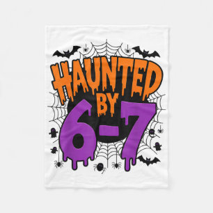 Spooky Haunted 67 Meme Six Seven 6-7 Funny Humor  Fleece Blanket