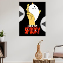 Spooky Haunted Ghost Hand Halloween Posters 