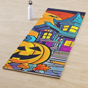 Spooky Haunted House Artwork Yoga Mat