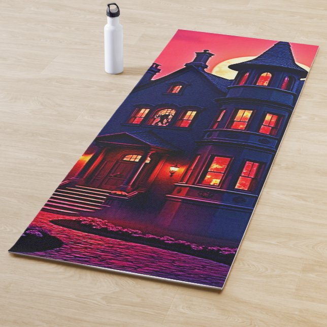 Spooky Haunted House at Dusk Design Yoga Mat (In Situ)