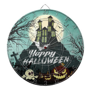Spooky Haunted House Costume Night Sky Halloween Dartboard