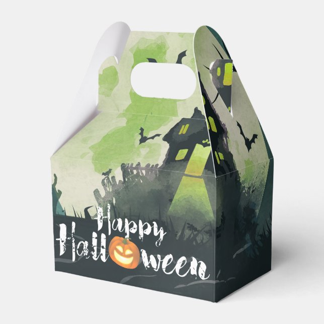 Spooky Haunted House Costume Night Sky Halloween Favour Box (Front Side)