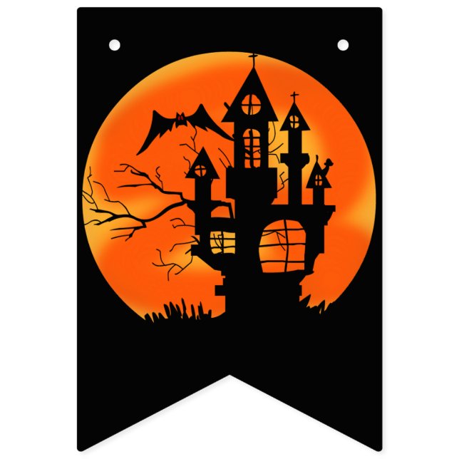 Spooky Haunted House Halloween Bunting (First Flag)