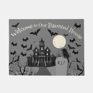 Spooky Haunted House Halloween Doormat