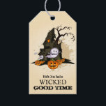 Spooky Haunted House Halloween Favour Gift Tags<br><div class="desc">A spooky haunted house,  ghosts and jack o' lanterns,  these favour tags are fun for a Halloween costume party or kid's birthday party . MATCHING items in our store.</div>