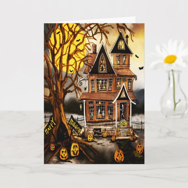 Spooky Haunted House Halloween Inspirivity Card (Small Plant)