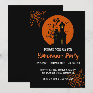 Spooky Haunted House Halloween Party Invitation