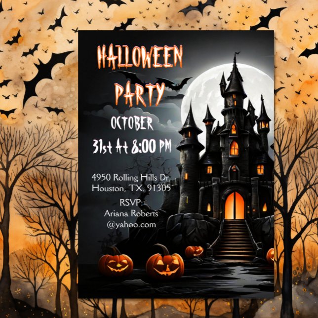 Spooky Haunted House Halloween Party  Invitation (Creator Uploaded)