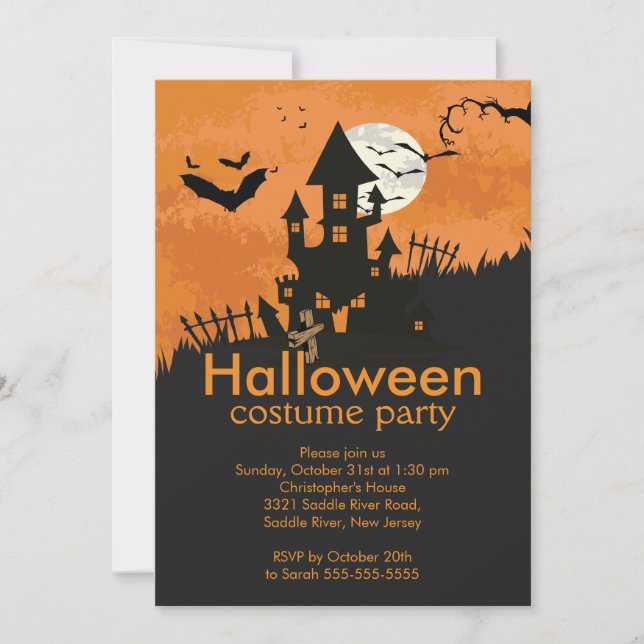 Spooky Haunted House Halloween Party Invitation (Front)