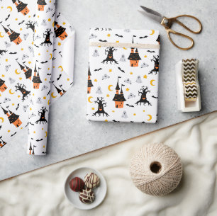 Spooky Haunted House Halloween Wrapping Paper