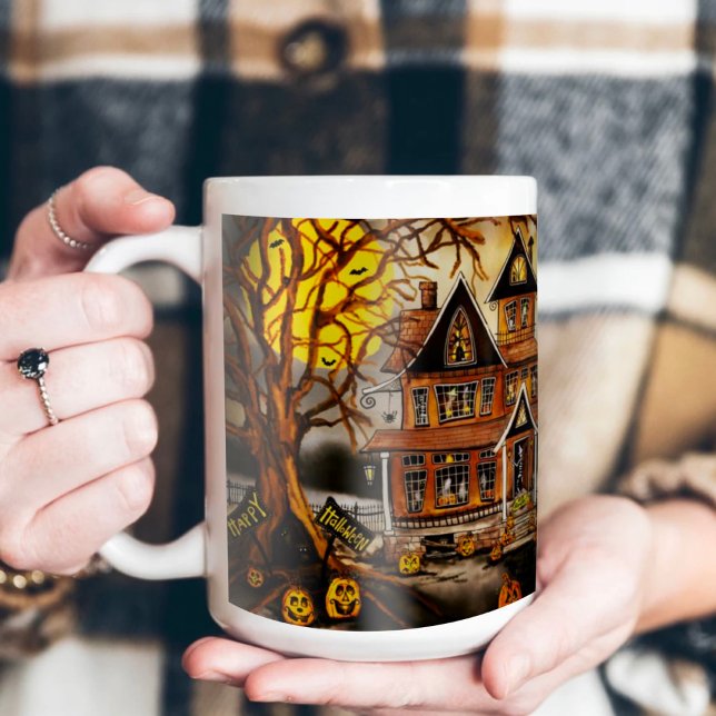 Spooky Haunted House Kids Hot Cocoa Inspirivity Coffee Mug (Creator Uploaded)