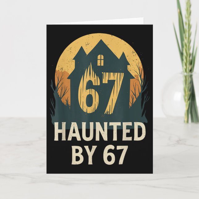 Spooky Haunted House Meme 67 Funny Math Humour 6x7 Card (Front)