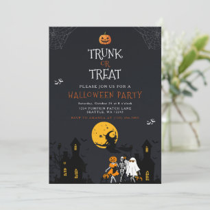 Spooky Haunted House Trunk or Treat Halloween Invitation