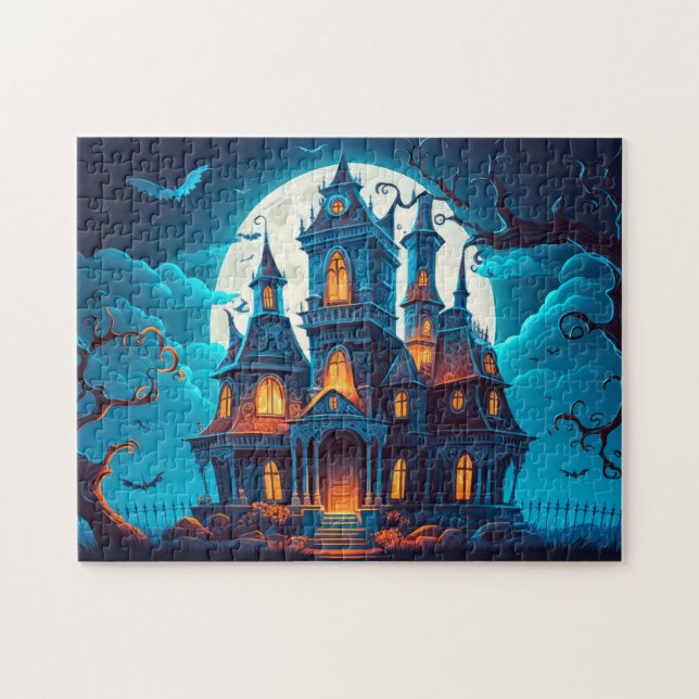 Spooky Haunted Mansion After Dark Jigsaw Puzzle (Horizontal)