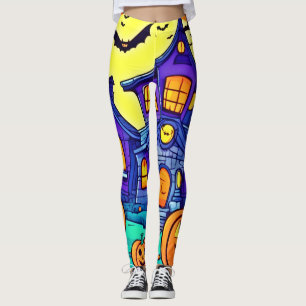 Spooky Haunted Mansion Art Leggings