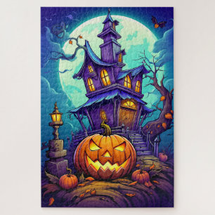 Spooky Haunted Mansion Under The Moonlight Jigsaw Puzzle