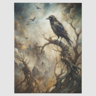 Spooky Haunting Fantasy Gothic Raven Tissue Paper