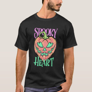 Spooky Heart Halloween Jack o Lantern Scary Pumpki T-Shirt
