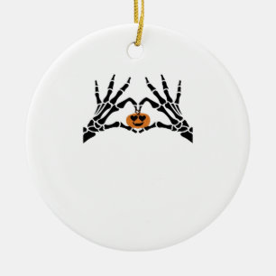 Spooky Heart Hands Classic Ceramic Ornament