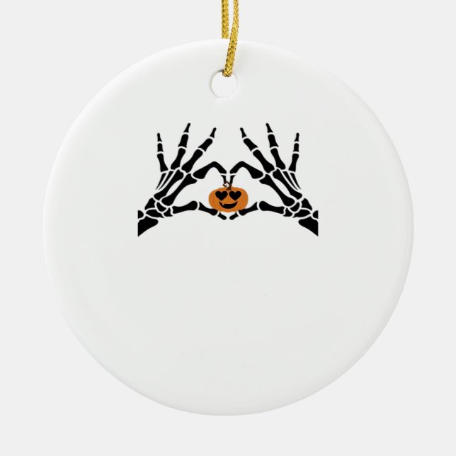 Spooky Heart Hands Classic Ceramic Ornament (Front)