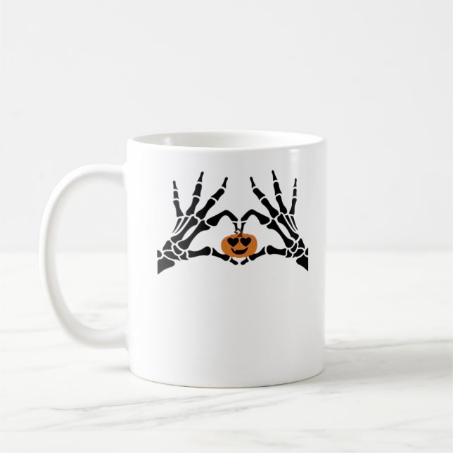 Spooky Heart Hands Classic Coffee Mug (Left)