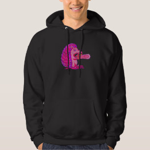 Spooky Hedgehog Vaporwave Creepy Animal Chainsaw H Hoodie