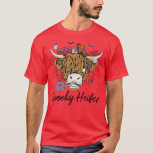 Spooky Heifer Western Halloween Highland Cow Spook T-Shirt