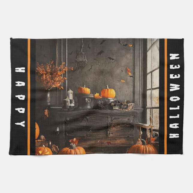 Spooky Home Halloween Collection Tea Towel (Horizontal)