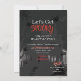 Spooky House Adult Halloween Party Vintage Invitation