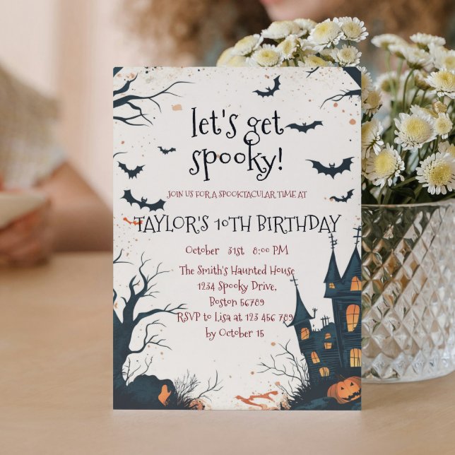 Spooky House and Forest Halloween Birthday Party Invitation (Creator Uploaded)