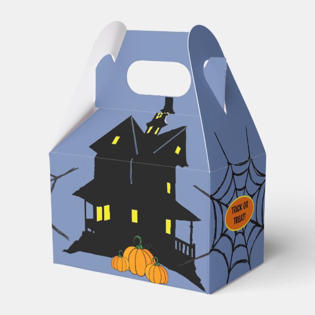 Spooky House And Spider Web Favour Box (Front Side)