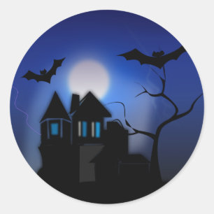 Spooky House Classic Round Sticker
