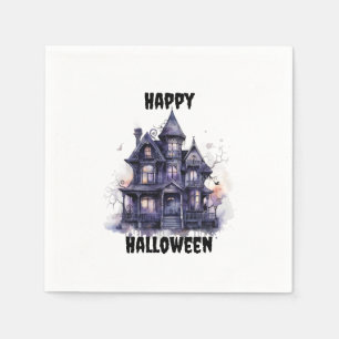 Spooky House Happy Halloween Party Napkin