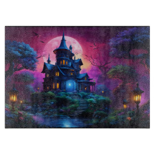 Spooky House on Halloween Hill Cutting Board