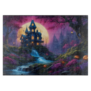 Spooky House on Halloween Hill Cutting Board