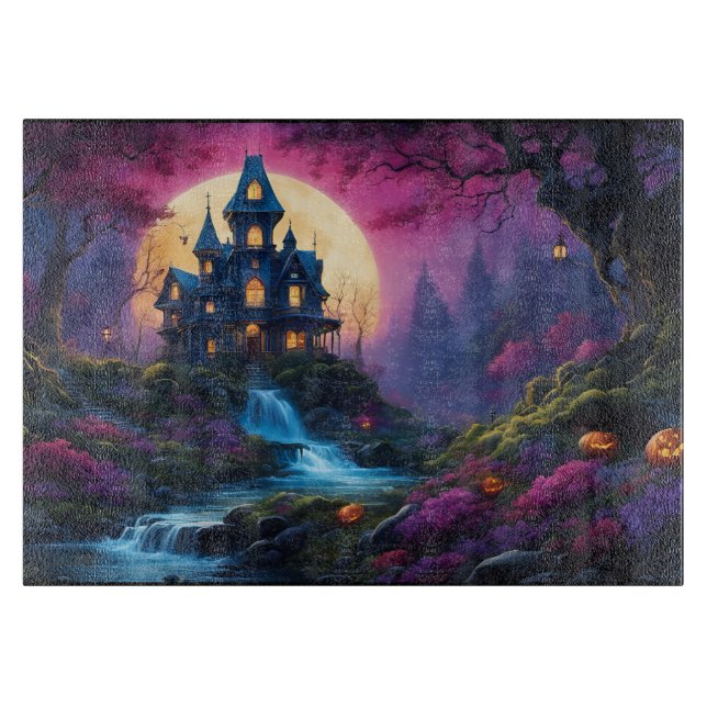 Spooky House on Halloween Hill Cutting Board (Front)