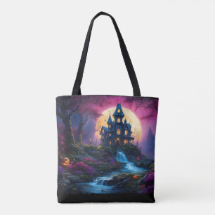 Spooky House on Halloween Hill Tote Bag