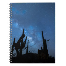 Spooky House & Starry Blue Night Notebook