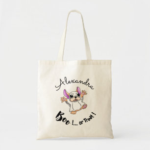 Spooky Hugs: Cute French Bulldog Boo Halloween Tote Bag