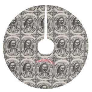 Spooky Human Skull Thunder_Cove  Brushed Polyester Tree Skirt