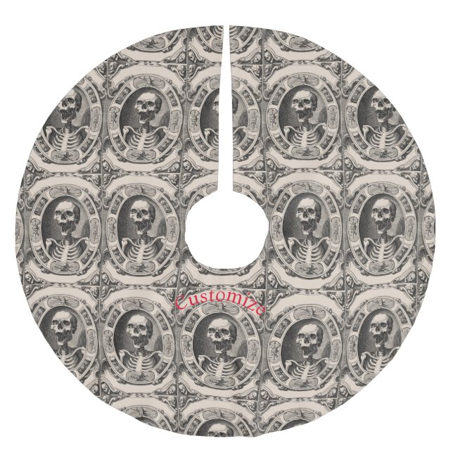 Spooky Human Skull Thunder_Cove  Brushed Polyester Tree Skirt (Front)