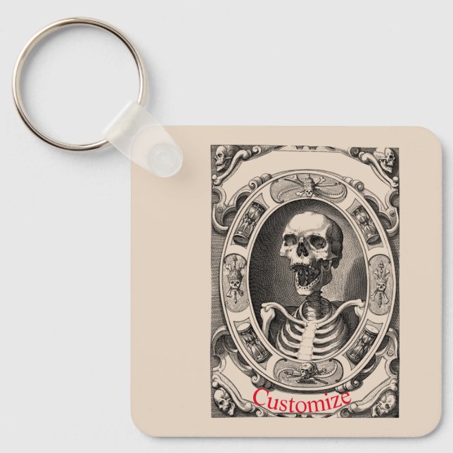 Spooky Human Skull Thunder_Cove  Key Ring (Front)