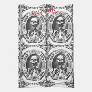 Spooky Human Skull Thunder_Cove Tea Towel