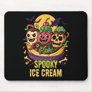 Spooky Ice Cream Dessert Halloween Design Mouse Pad